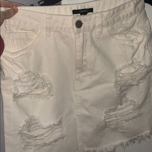 White ripped skirt
